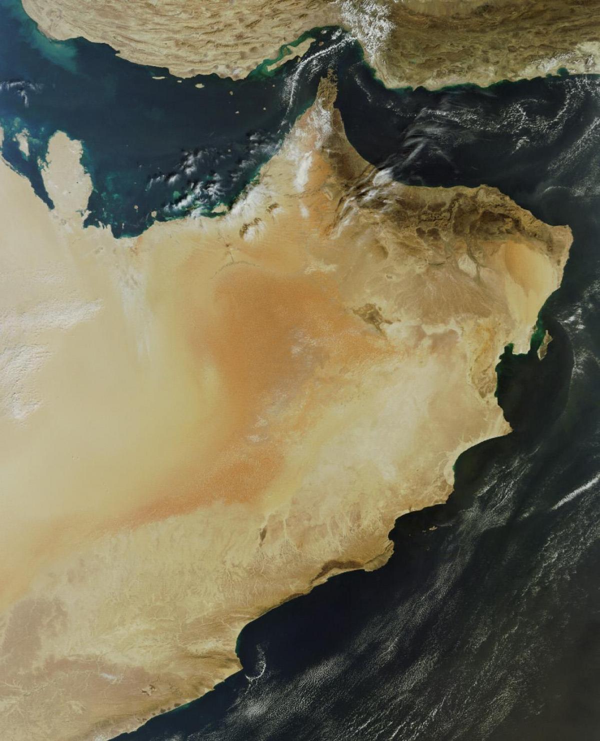 map of Oman satellite