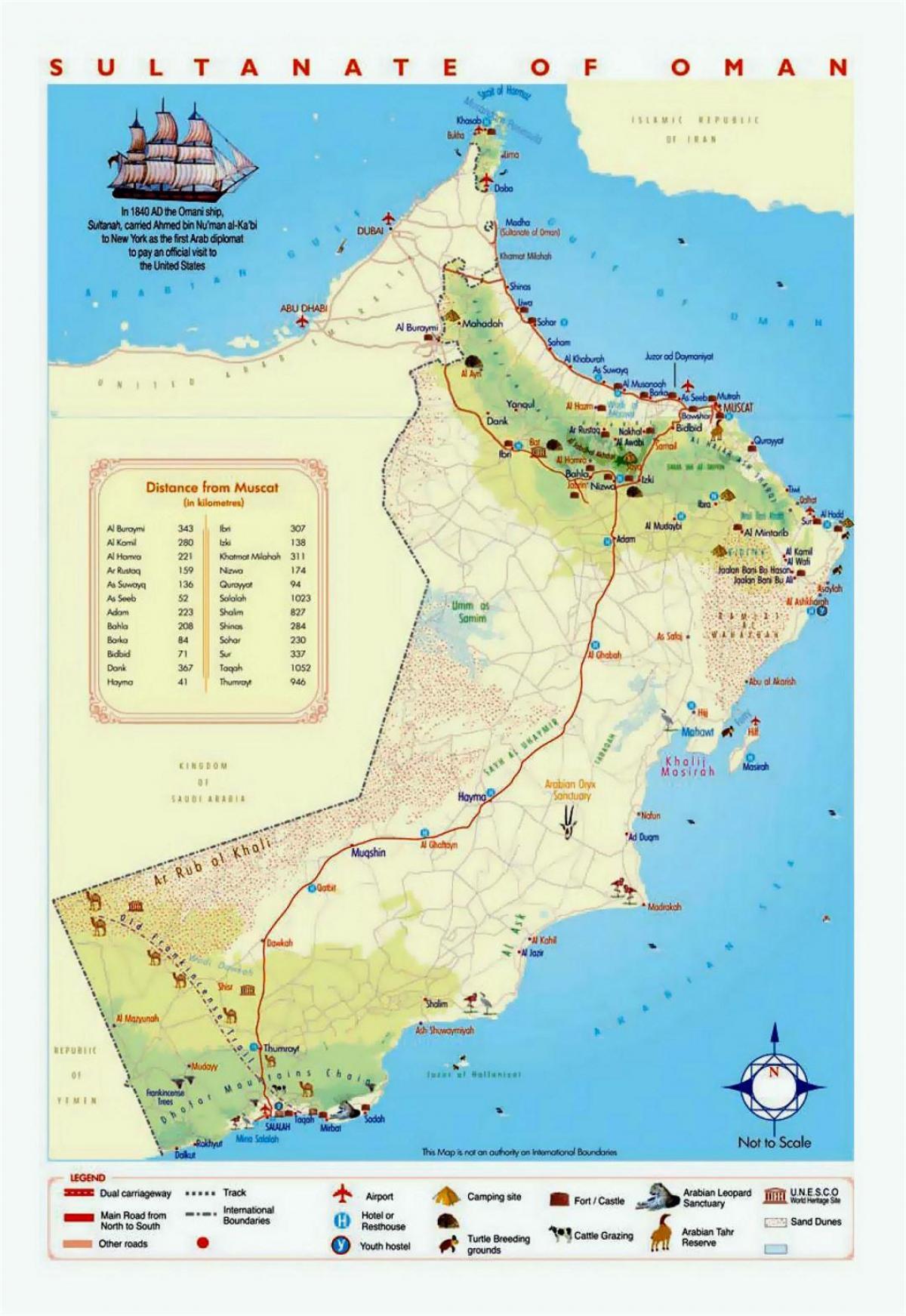 Oman tourist places map