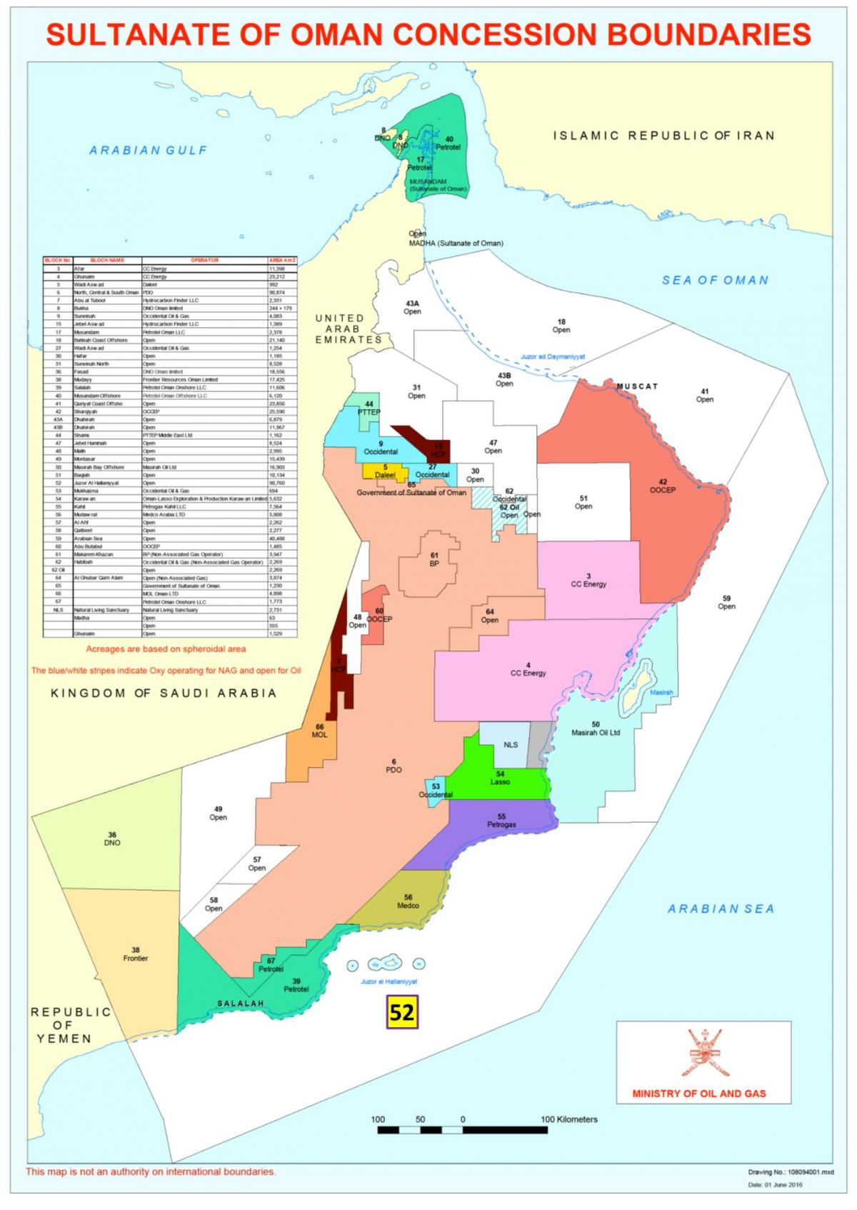 map of Oman concession