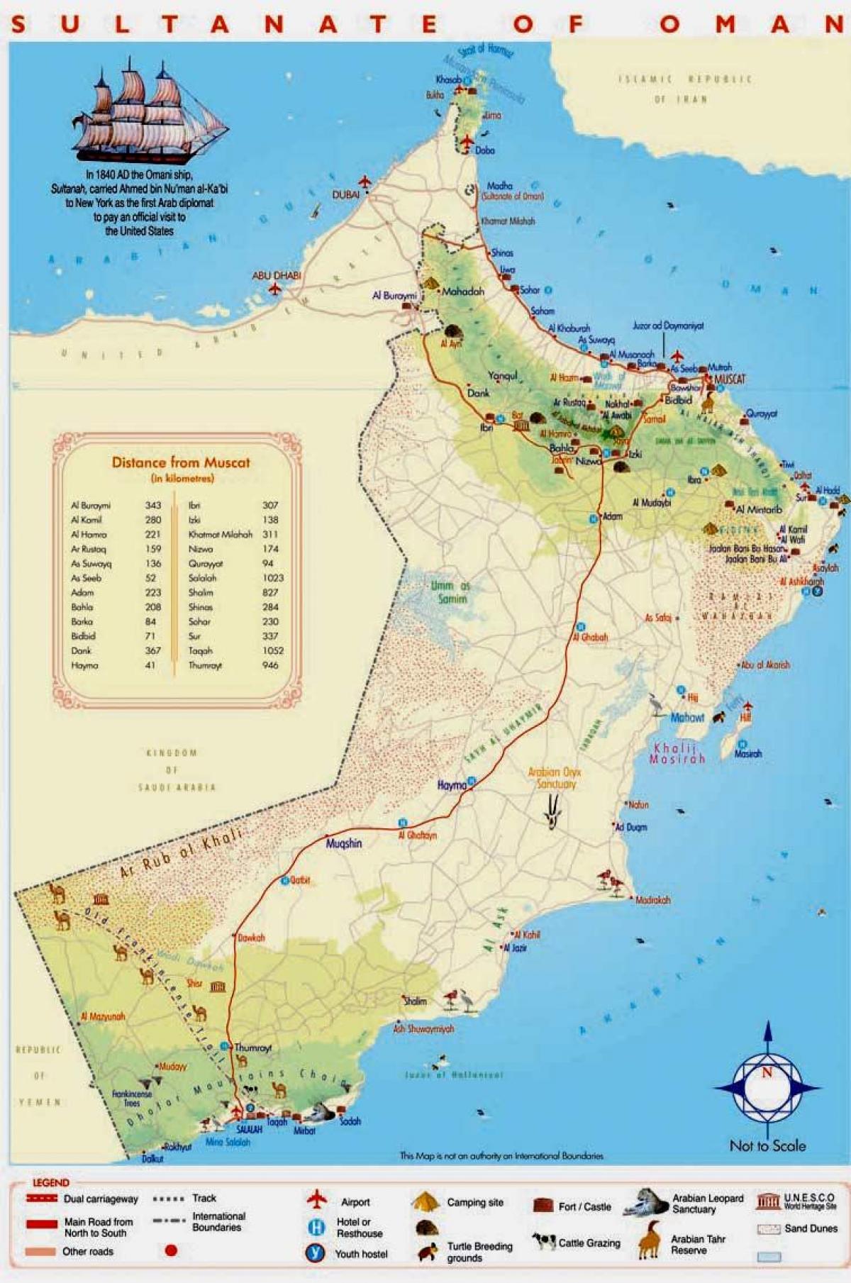 Oman attractions map