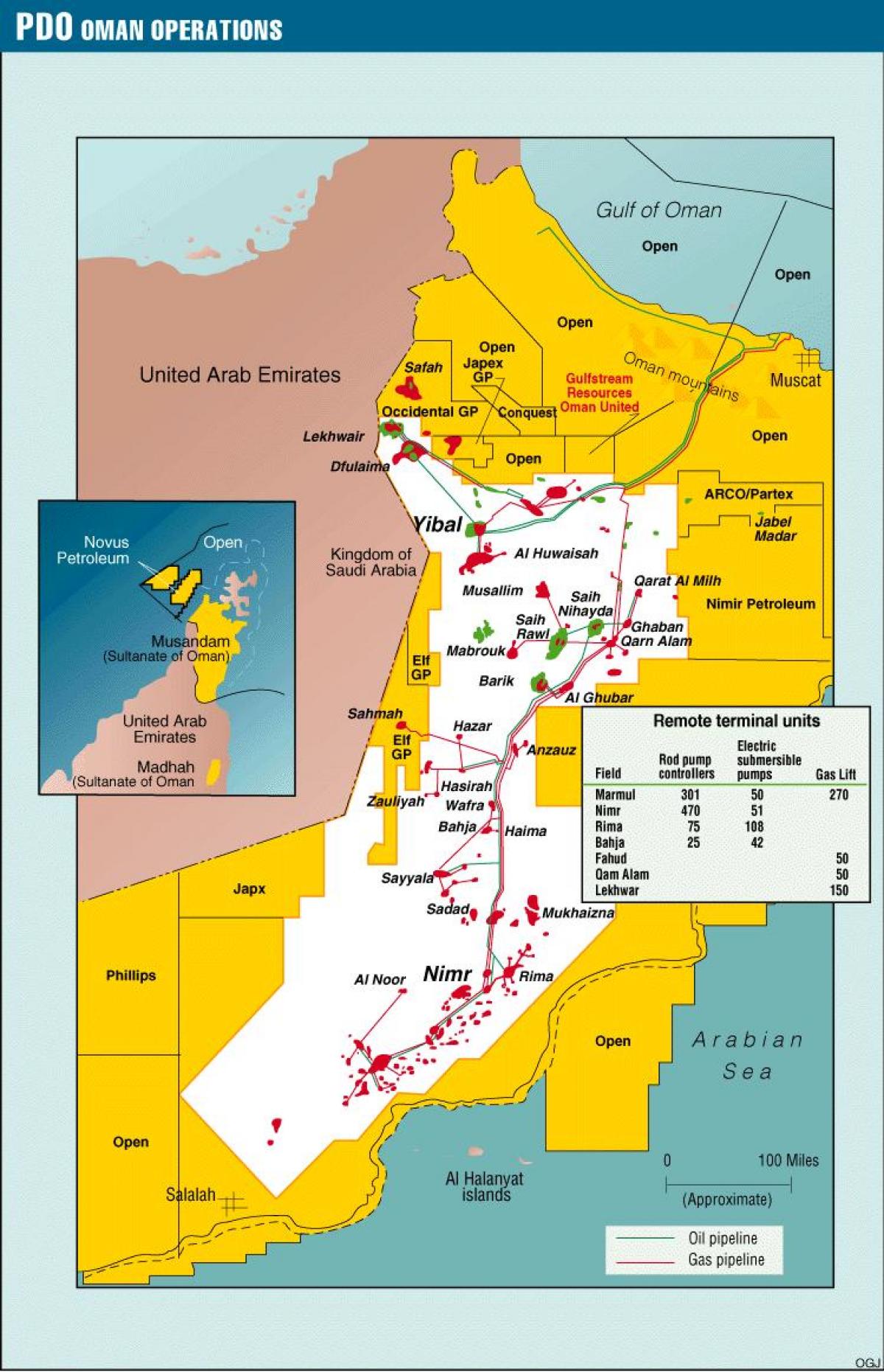 map of yibal Oman