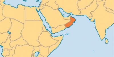 Oman map in world map